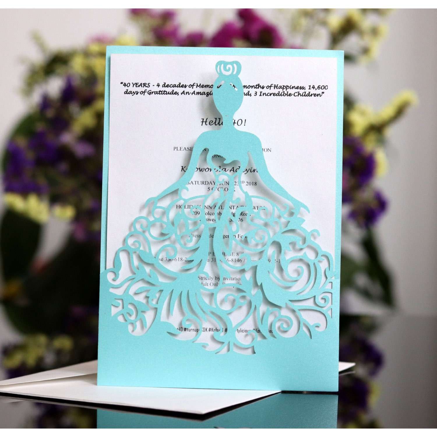 Invitation Card With Envelope Wedding Card  Modern Marriage Invitation Laser Cut